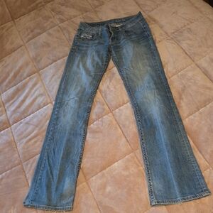 Cowgirl Tuff Light Blue Boot Cut Jeans 28 X 37